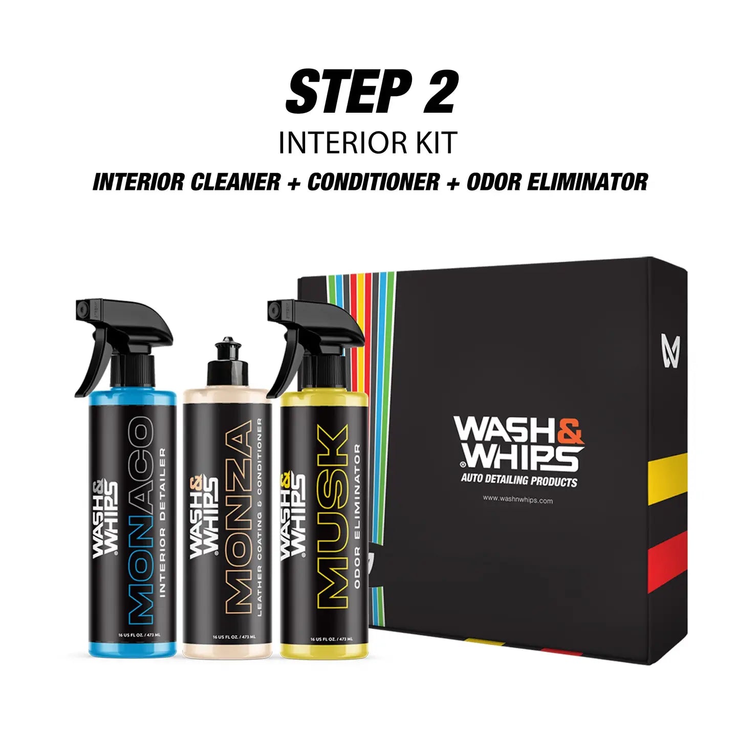 WASH&WHIPS CLEAN – Innenraum‑Reinigungsset (Schritt 2) – Für ein frisches & gepflegtes Interieur