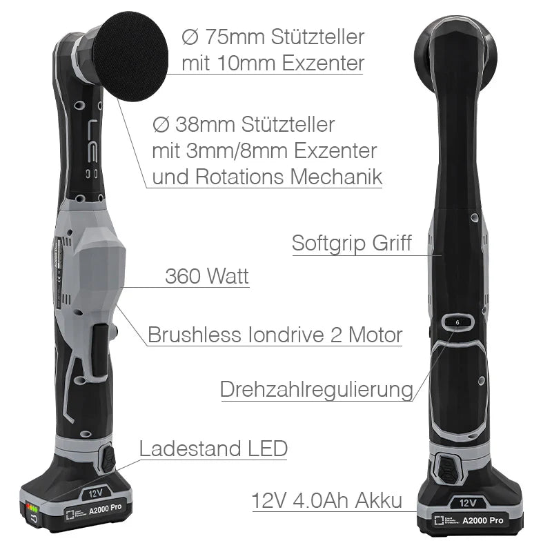 Liquid Elements A2000 Pro Akku Mini Polierer – Set 3/8/10mm