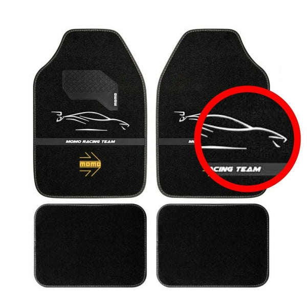 Auto‑Fußmatten‑Set MOMO MOMLCM4A7BW – Schwarz/Weiß (4-teilig)