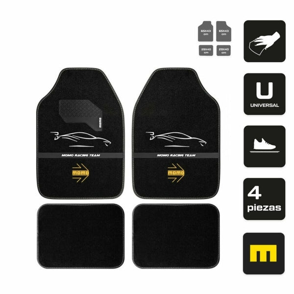 Auto‑Fußmatten‑Set MOMO MOMLCM4A7BW – Schwarz/Weiß (4-teilig)