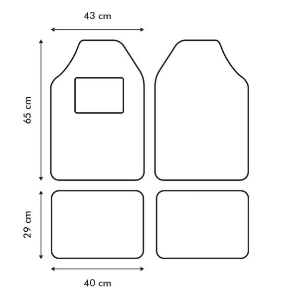 Auto-Fussmatten-Set MOMO MOMLCM4ITBK – Universal 4-teilig