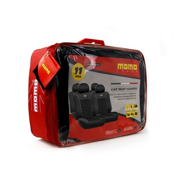 Sitzbezug-Set MOMO MOMLSC050BR Schwarz Rot – 11 Stück