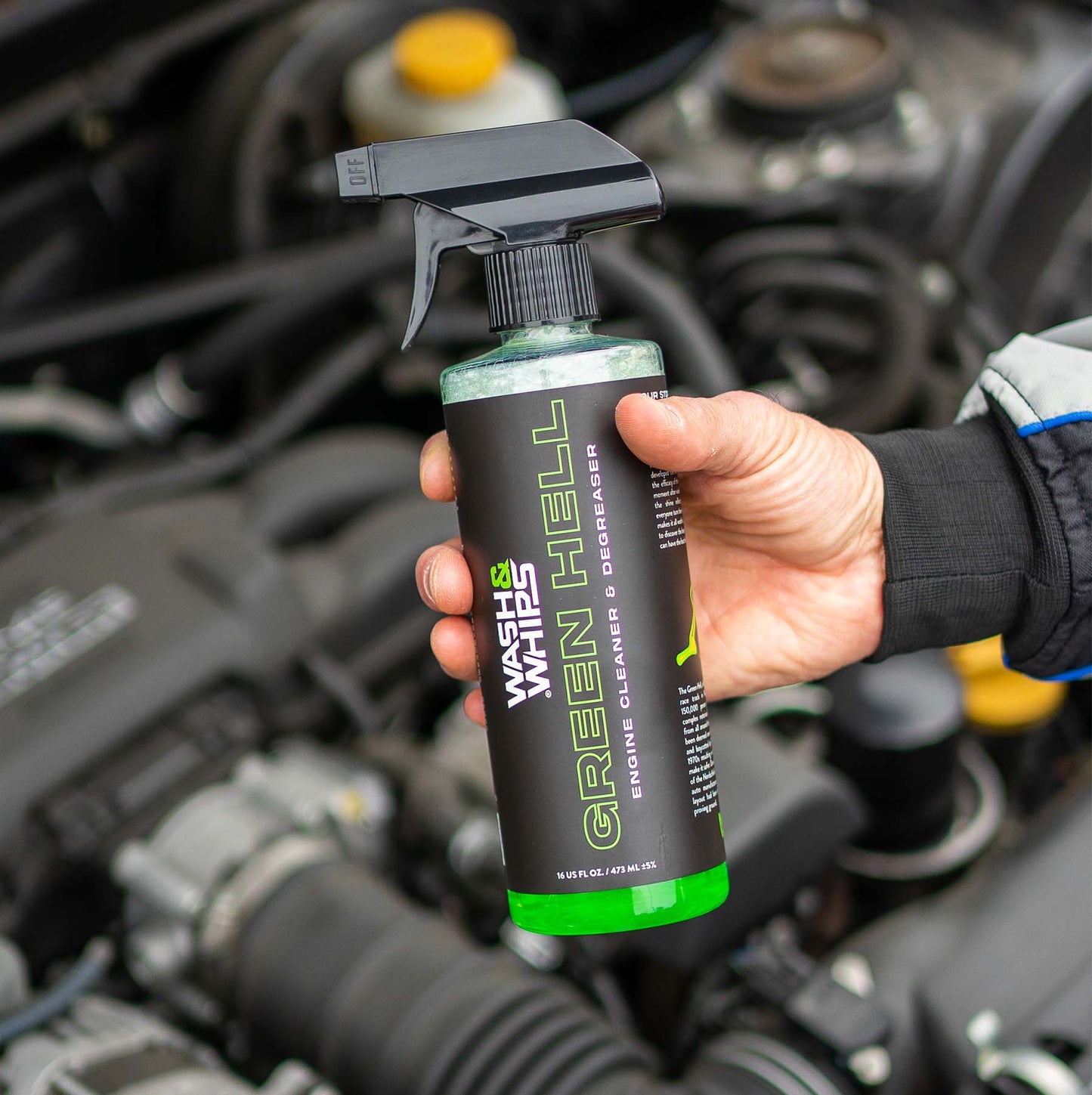Wash&Whips GREEN HELL – Motorreiniger & Entfetter