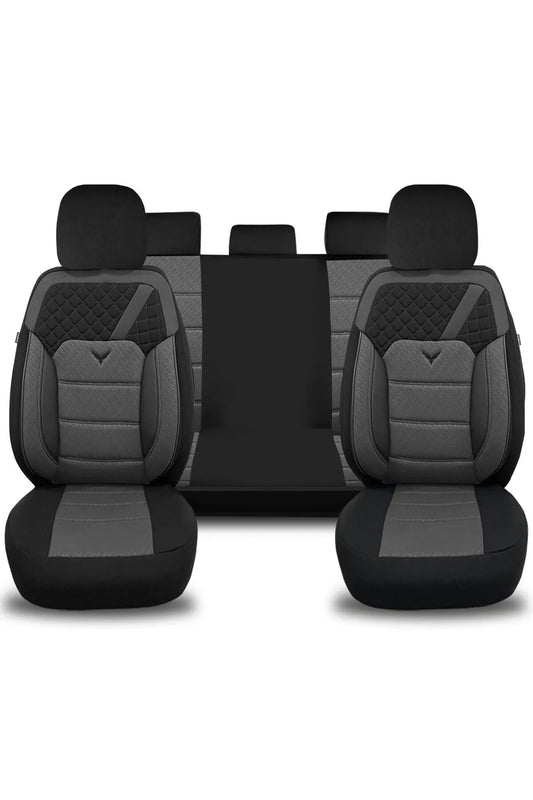 Universal Auto Sitzbezug Komplettset Gofragemuster / Grau