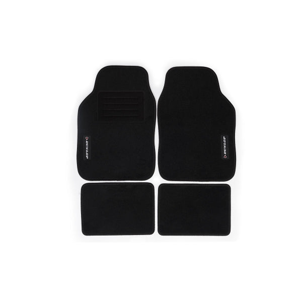 Dunlop Auto-Fußmatten-Set (4 Stück, Schwarz, Universal)