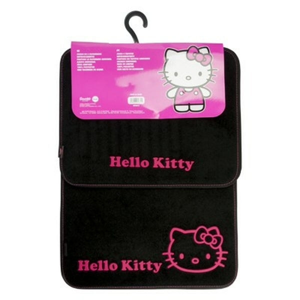 Auto‑Fußmatten‑Set Hello Kitty – Schwarz/Rosa (4‑teilig)