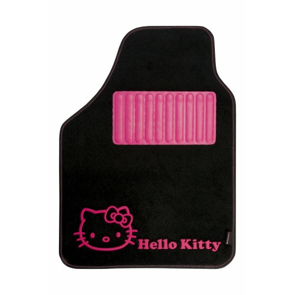 Auto‑Fußmatten‑Set Hello Kitty – Schwarz/Rosa (4‑teilig)