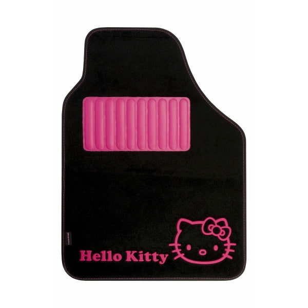 Auto‑Fußmatten‑Set Hello Kitty – Schwarz/Rosa (4‑teilig)