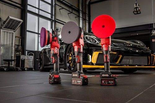 FLEX PE 150 18-EC Akku Rotations Poliermaschine Set – inkl. 2x 5.0Ah Akkus & Ladegerät