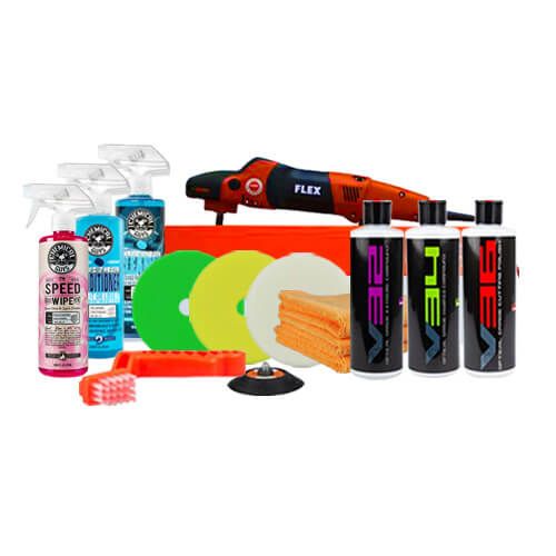 FLEX PE14-2 150 Rotationspolierer Advanced Kit – 17-teiliges Komplettset für Profis