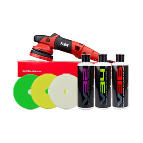 FLEX XCE 10-8 125 Exzenter Poliermaschine mit Zwangsantrieb – Standard Kit (7-teilig)