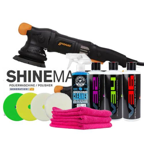 KRAUSS S15 Exzenter Poliermaschine – 12-teiliges DA Polishing Kit inkl. Polituren, Pads & Tücher